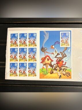 Warner Bros. Wile E. Coyote & Road Runner Blue Collectible Stamp Sheet